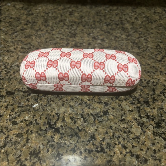 Gucci Accessories - Gucci Red Logo Pattern Eyeglass Case